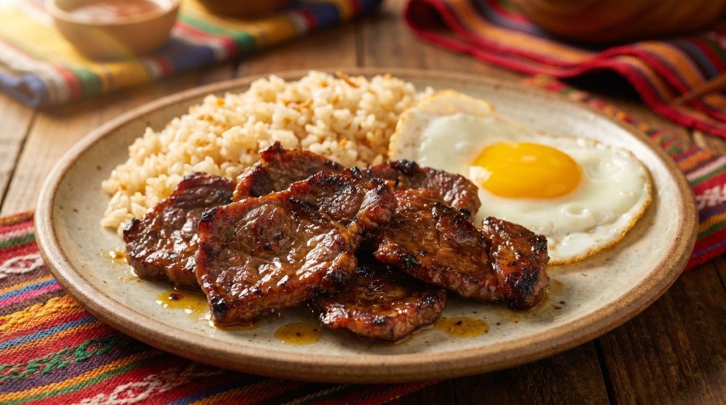 A Classic Sizzling Tapsilog Plate